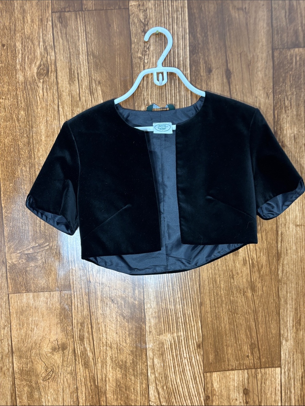 Laura Ashley Black Velvet Cropped Bolero Jacket